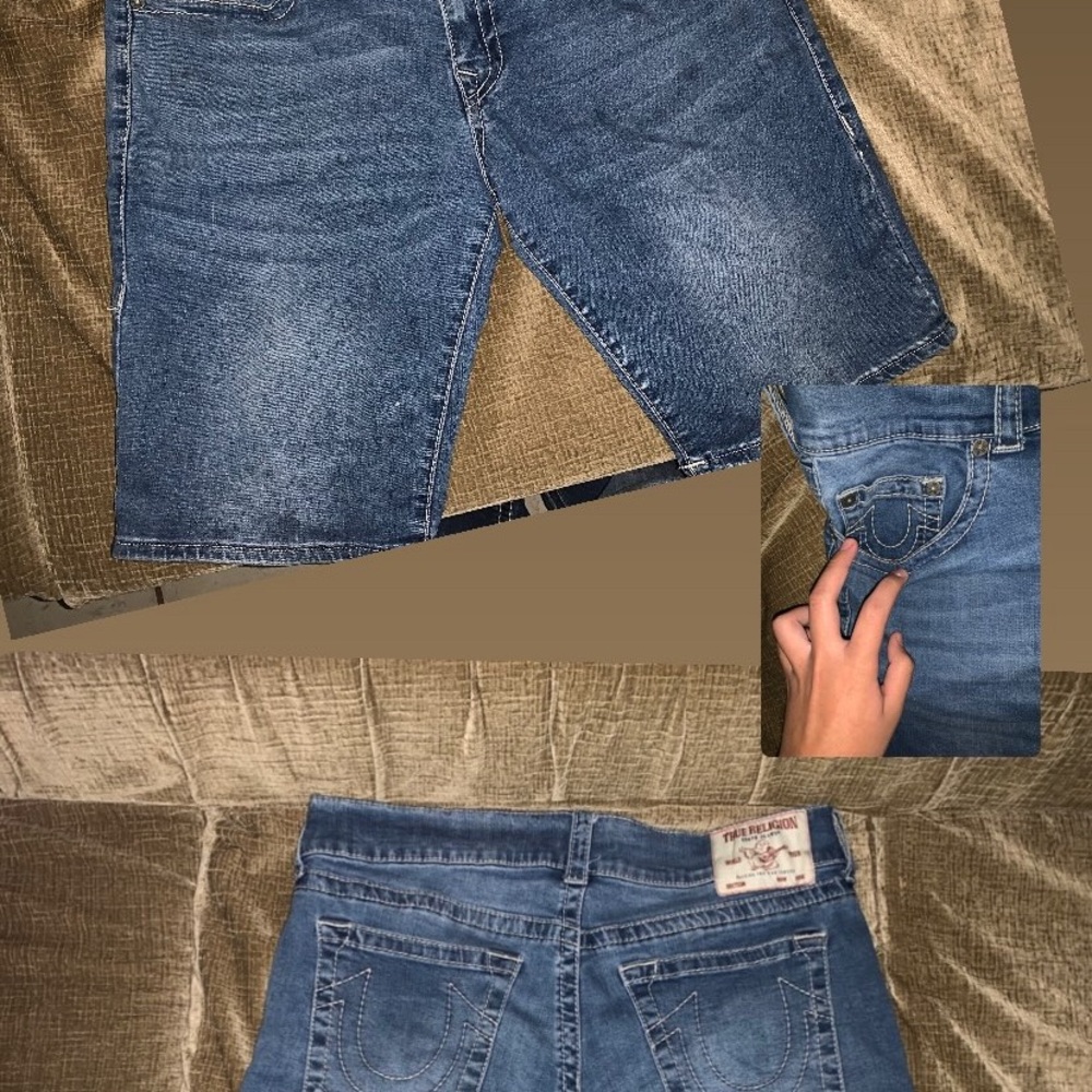 True Religion Blue Denim Shorts